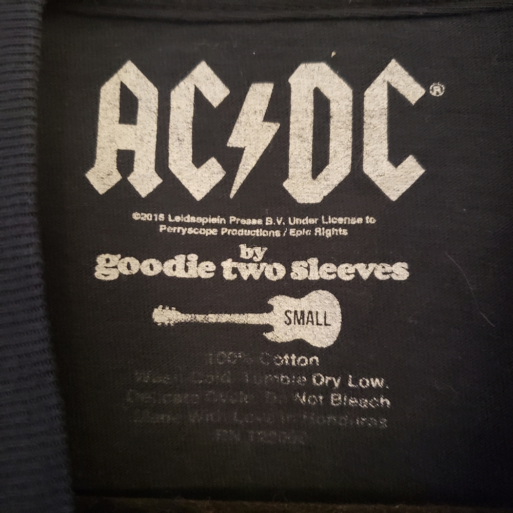 AC/DC Graphic Cotton Band Tee Small Cropped - Picture 5 of 6